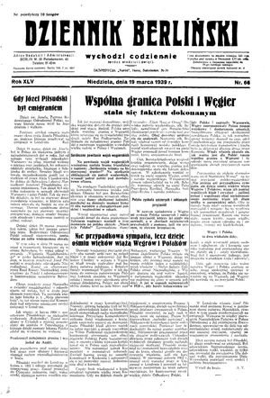 Dziennik Berliński vom 19.03.1939