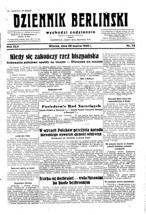 Dziennik Berliński vom 28.03.1939