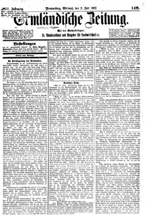 Ermländische Zeitung vom 02.07.1902