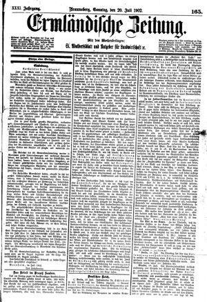 Ermländische Zeitung vom 20.07.1902