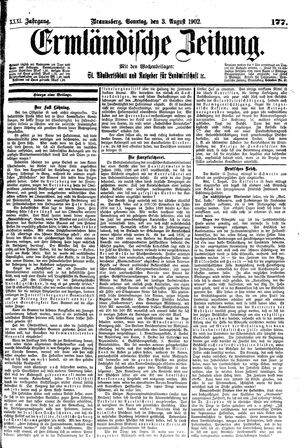 Ermländische Zeitung vom 03.08.1902