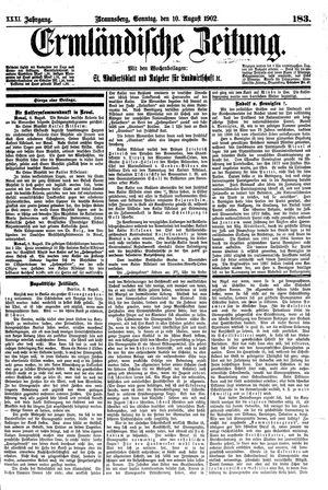Ermländische Zeitung vom 10.08.1902