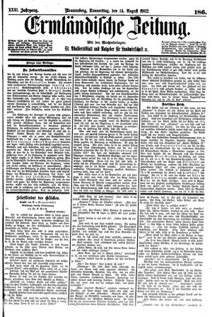 Ermländische Zeitung vom 14.08.1902