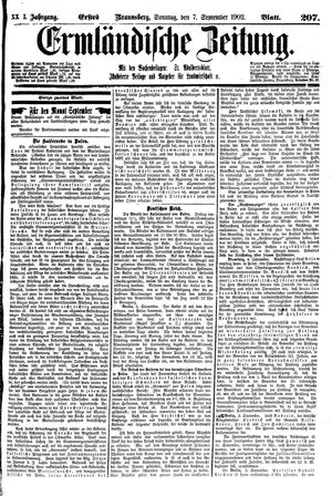 Ermländische Zeitung vom 07.09.1902
