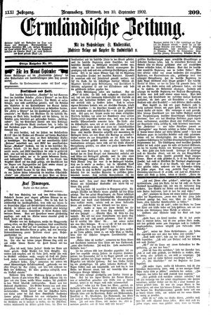 Ermländische Zeitung vom 10.09.1902