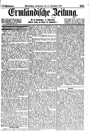Ermländische Zeitung vom 13.09.1902