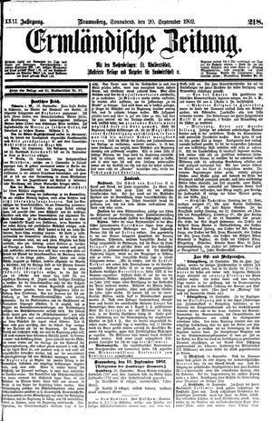 Ermländische Zeitung vom 20.09.1902