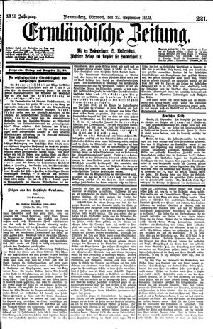 Ermländische Zeitung vom 24.09.1902