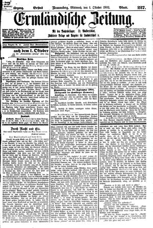 Ermländische Zeitung vom 01.10.1902