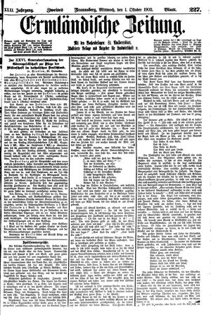 Ermländische Zeitung vom 01.10.1902