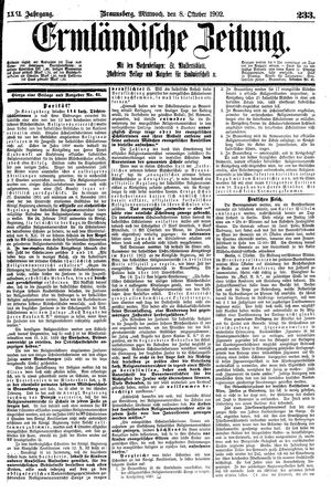 Ermländische Zeitung on Oct 8, 1902