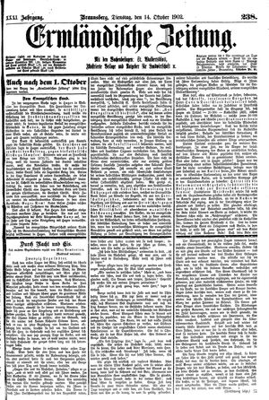 Ermländische Zeitung vom 14.10.1902