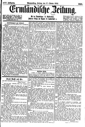 Ermländische Zeitung on Oct 17, 1902