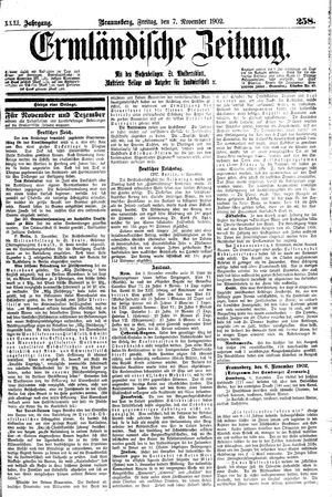 Ermländische Zeitung vom 07.11.1902