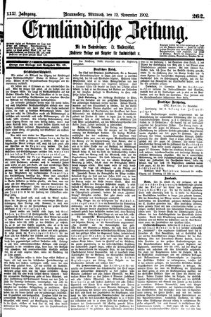 Ermländische Zeitung vom 12.11.1902