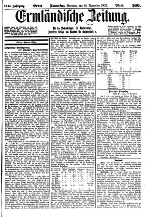 Ermländische Zeitung on Nov 16, 1902