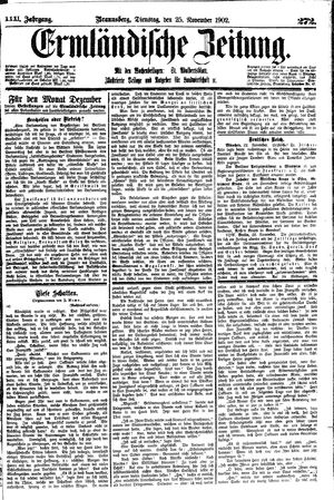 Ermländische Zeitung vom 25.11.1902