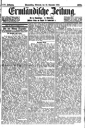 Ermländische Zeitung vom 26.11.1902
