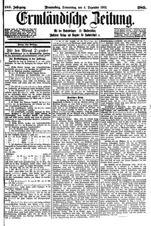 Ermländische Zeitung vom 04.12.1902