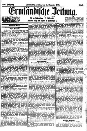 Ermländische Zeitung vom 12.12.1902