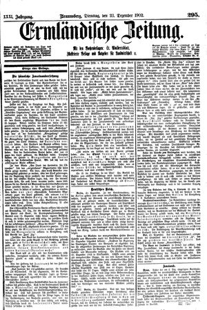 Ermländische Zeitung vom 23.12.1902