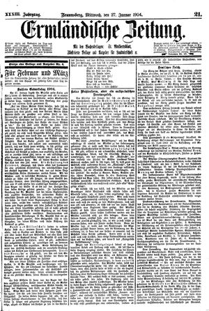 Ermländische Zeitung on Jan 27, 1904