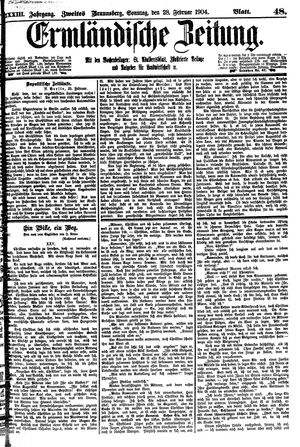 Ermländische Zeitung on Feb 28, 1904