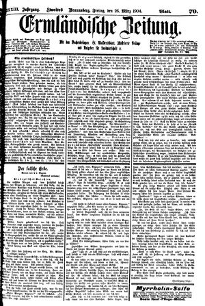 Ermländische Zeitung on Mar 25, 1904