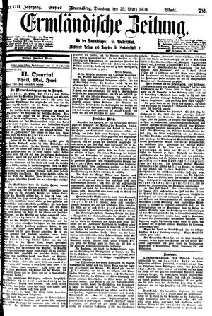 Ermländische Zeitung on Mar 29, 1904