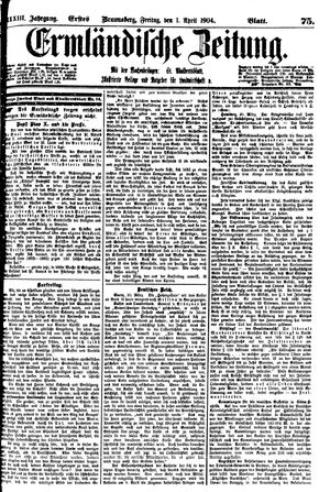 Ermländische Zeitung on Apr 1, 1904