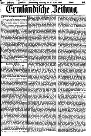 Ermländische Zeitung vom 10.04.1904