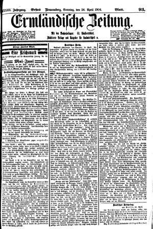 Ermländische Zeitung on Apr 24, 1904