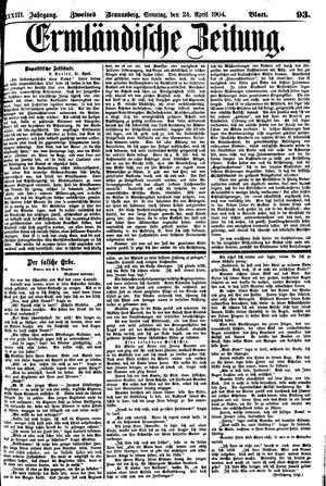 Ermländische Zeitung on Apr 24, 1904
