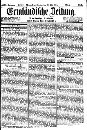 Ermländische Zeitung on May 22, 1904