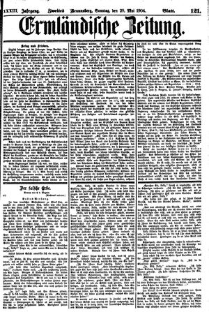 Ermländische Zeitung on May 29, 1904