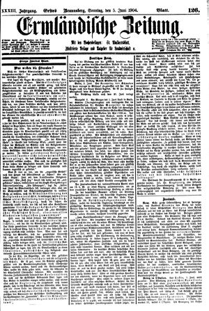 Ermländische Zeitung vom 05.06.1904
