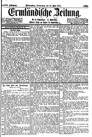 Ermländische Zeitung vom 16.06.1904