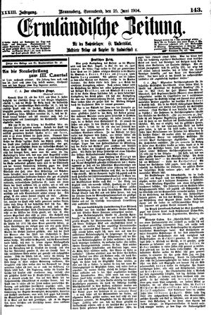 Ermländische Zeitung vom 25.06.1904