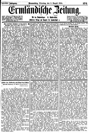 Ermländische Zeitung vom 02.08.1904
