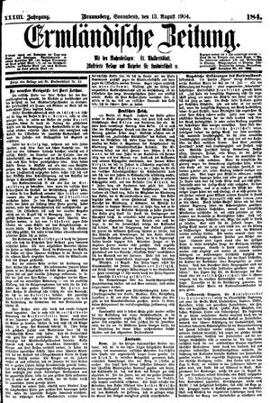 Ermländische Zeitung on Aug 13, 1904