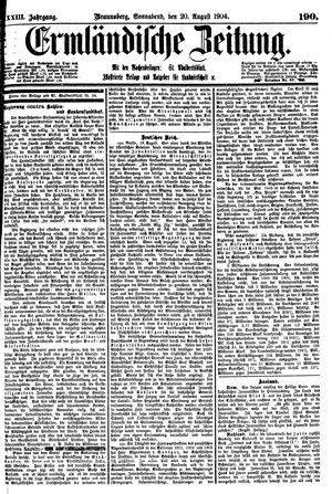 Ermländische Zeitung vom 20.08.1904