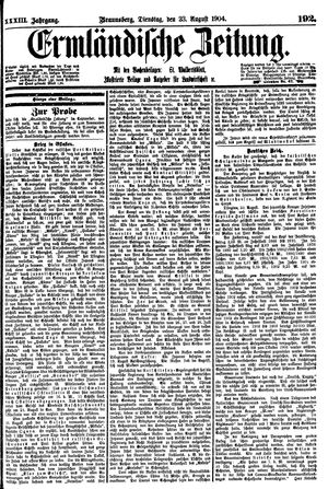 Ermländische Zeitung on Aug 23, 1904