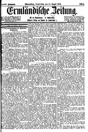 Ermländische Zeitung vom 25.08.1904