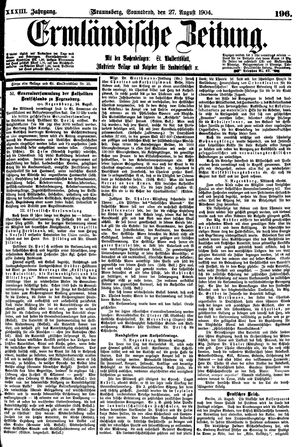 Ermländische Zeitung on Aug 27, 1904