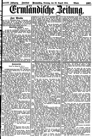 Ermländische Zeitung vom 28.08.1904