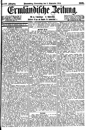 Ermländische Zeitung vom 08.09.1904