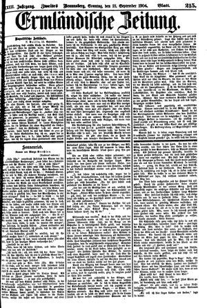 Ermländische Zeitung on Sep 18, 1904