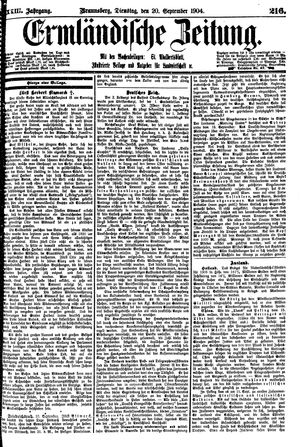 Ermländische Zeitung on Sep 20, 1904