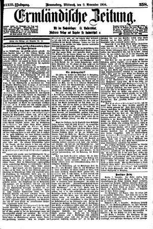 Ermländische Zeitung vom 09.11.1904
