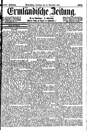 Ermländische Zeitung on Nov 15, 1904